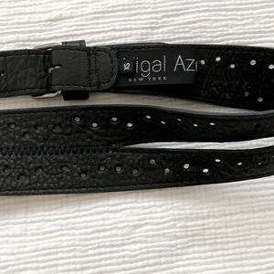 Yigal Azrouel belt black leather XS reversible